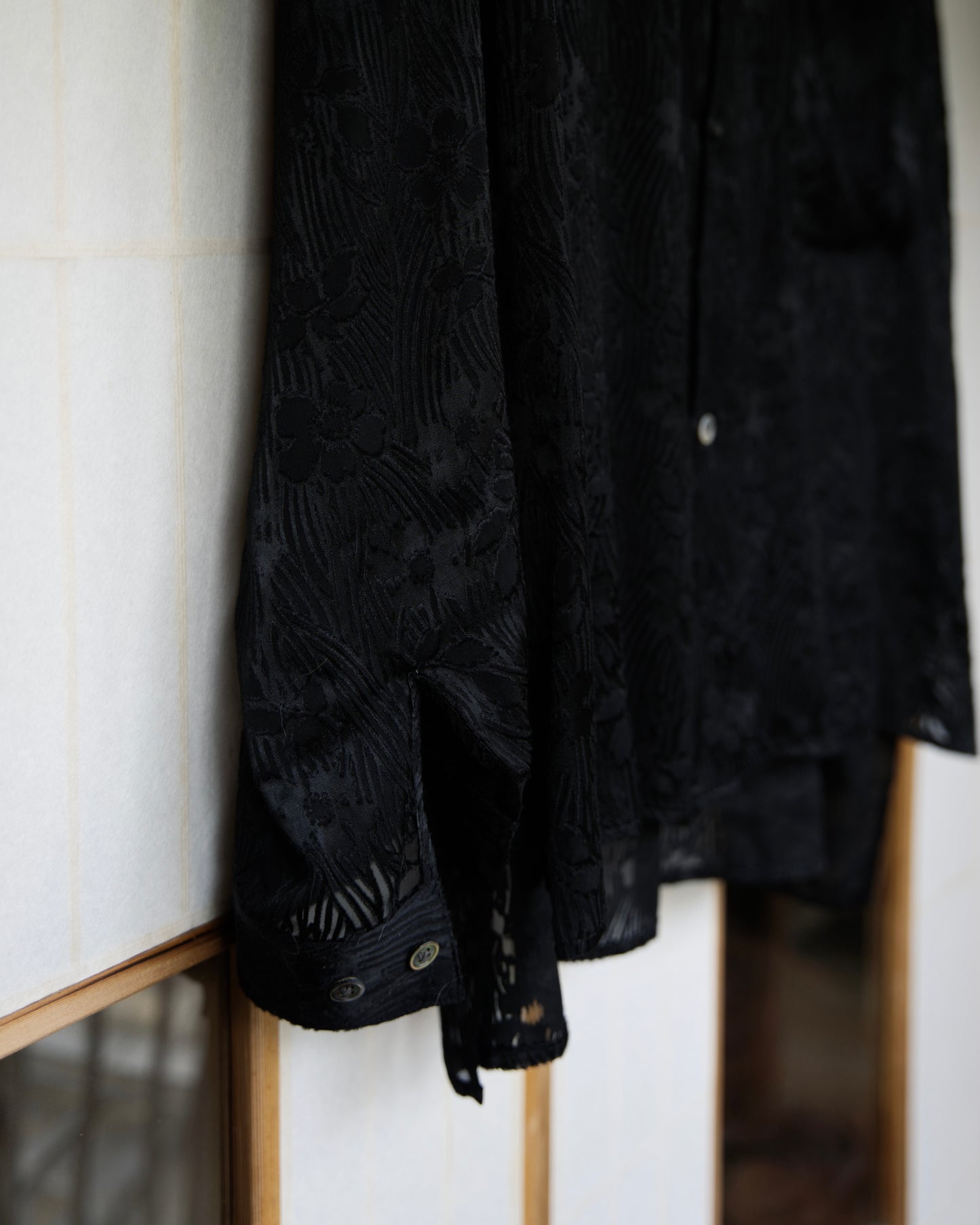 Silk & Rayon Boxy Long-Sleeve Shirt