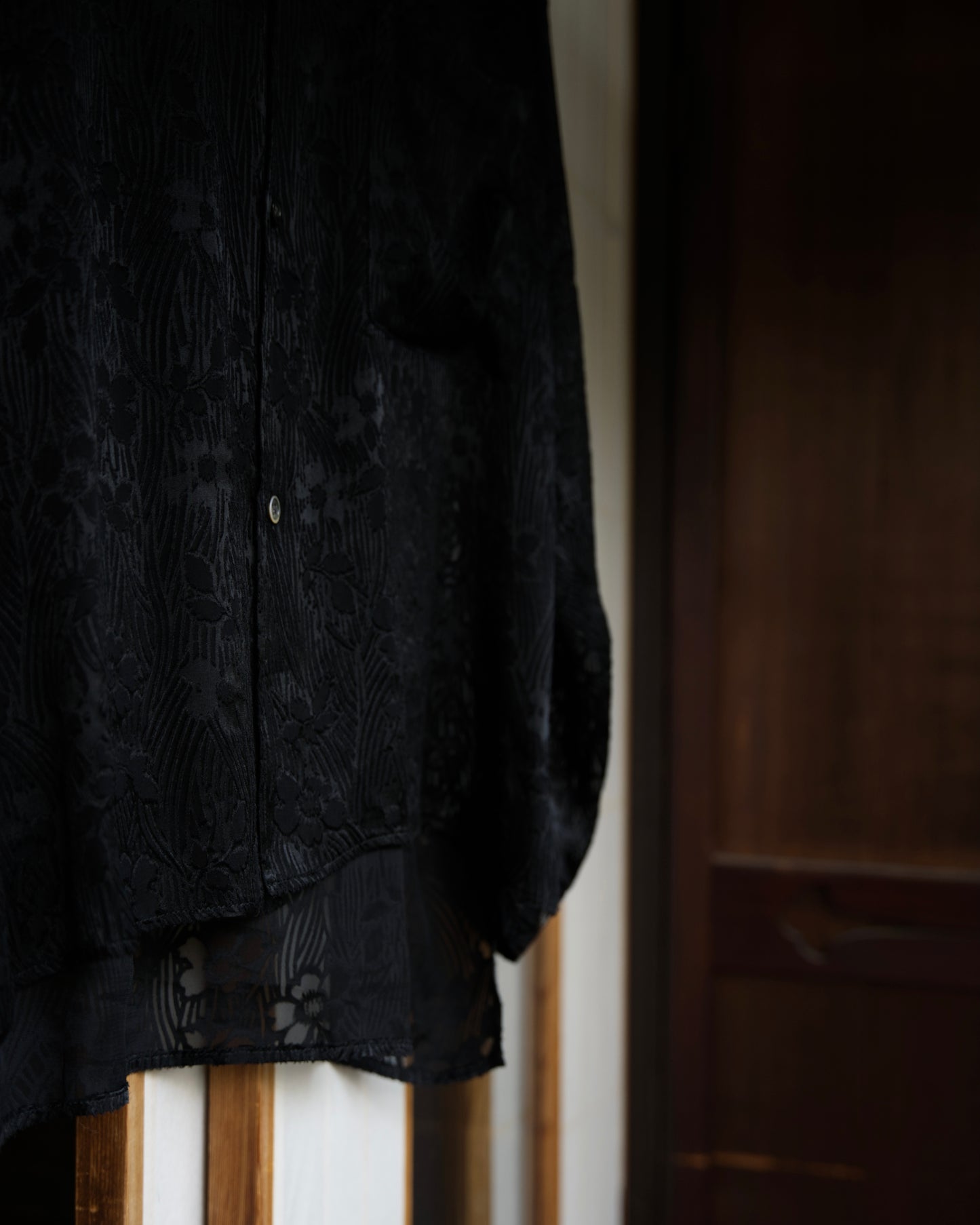 Silk & Rayon Boxy Long-Sleeve Shirt