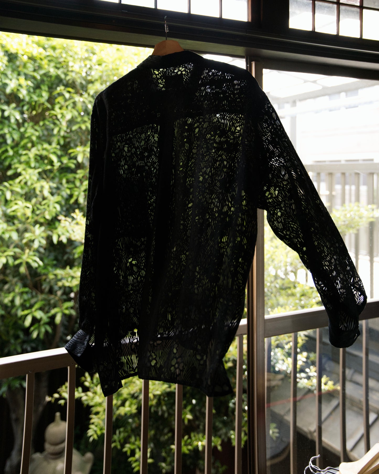Silk & Rayon Boxy Long-Sleeve Shirt