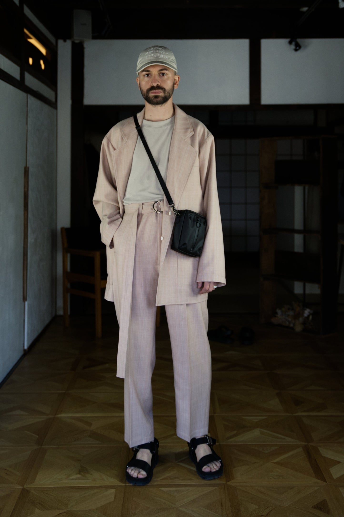 Belted Tapered Trousers with ALAYA