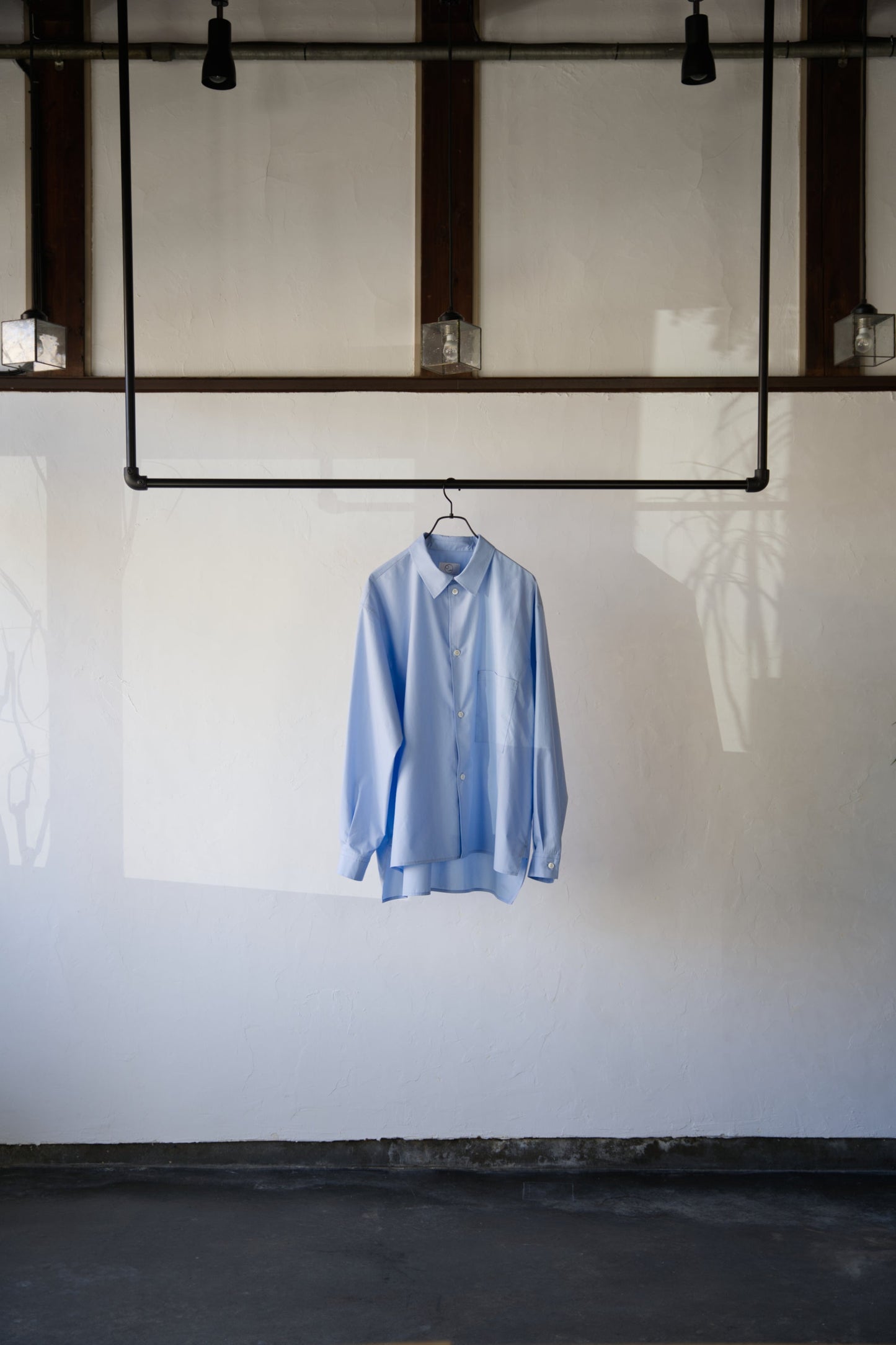 Blue Boxy Long-Sleeve Shirt