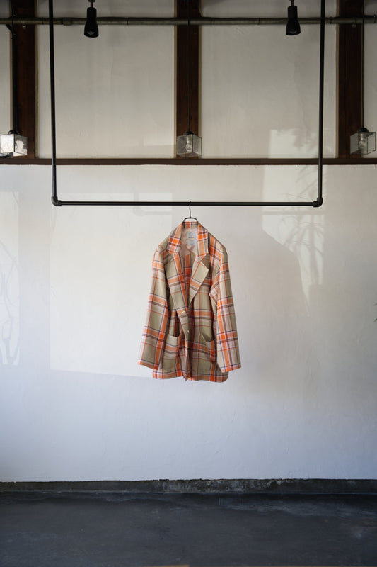 Checked Single-Breasted Boxy Blazer with ALAYA