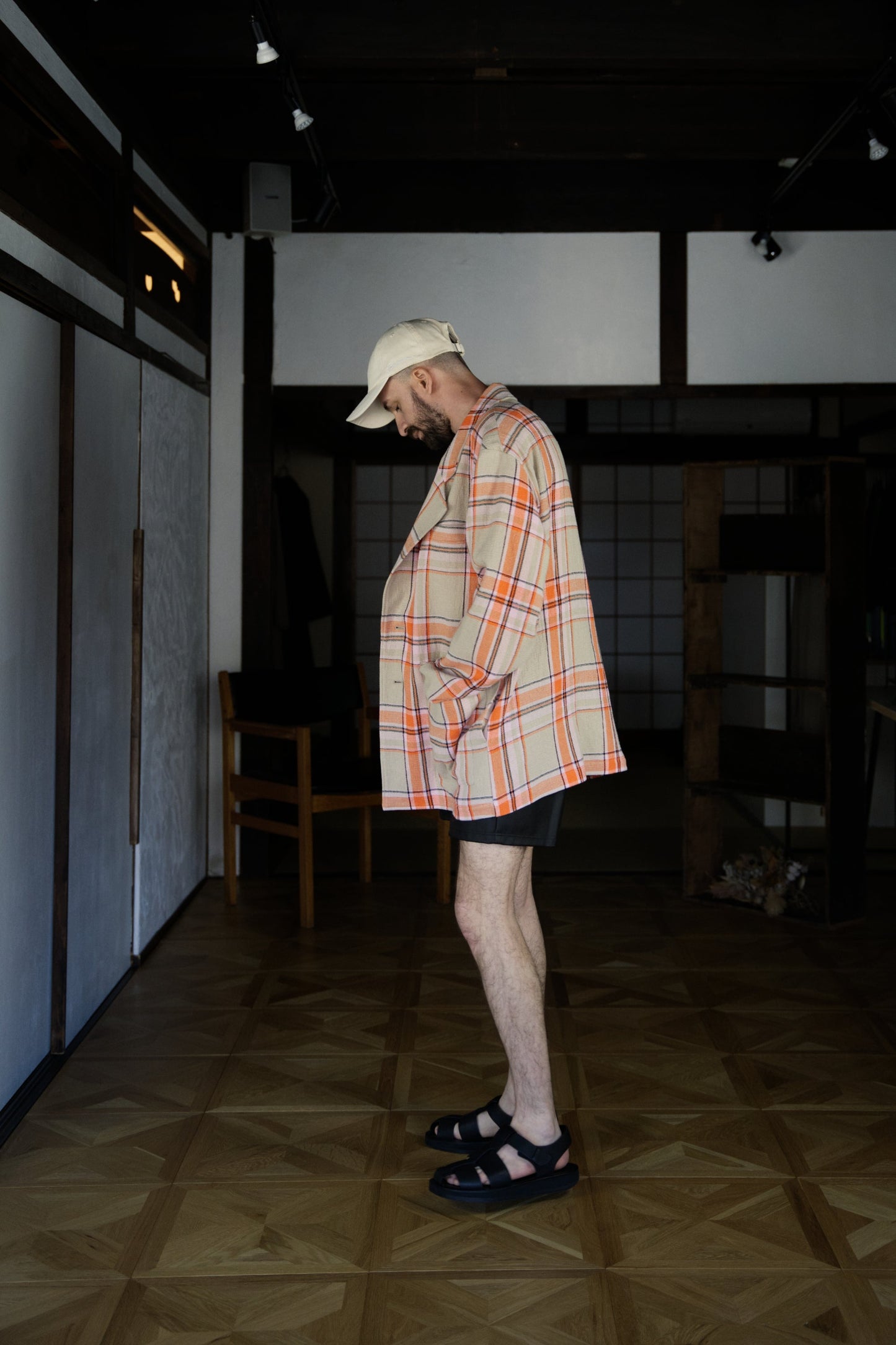 Checked Single-Breasted Boxy Blazer with ALAYA