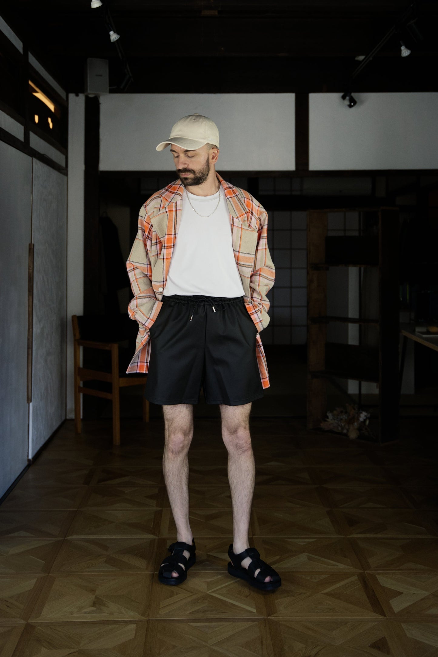 Checked Single-Breasted Boxy Blazer with ALAYA