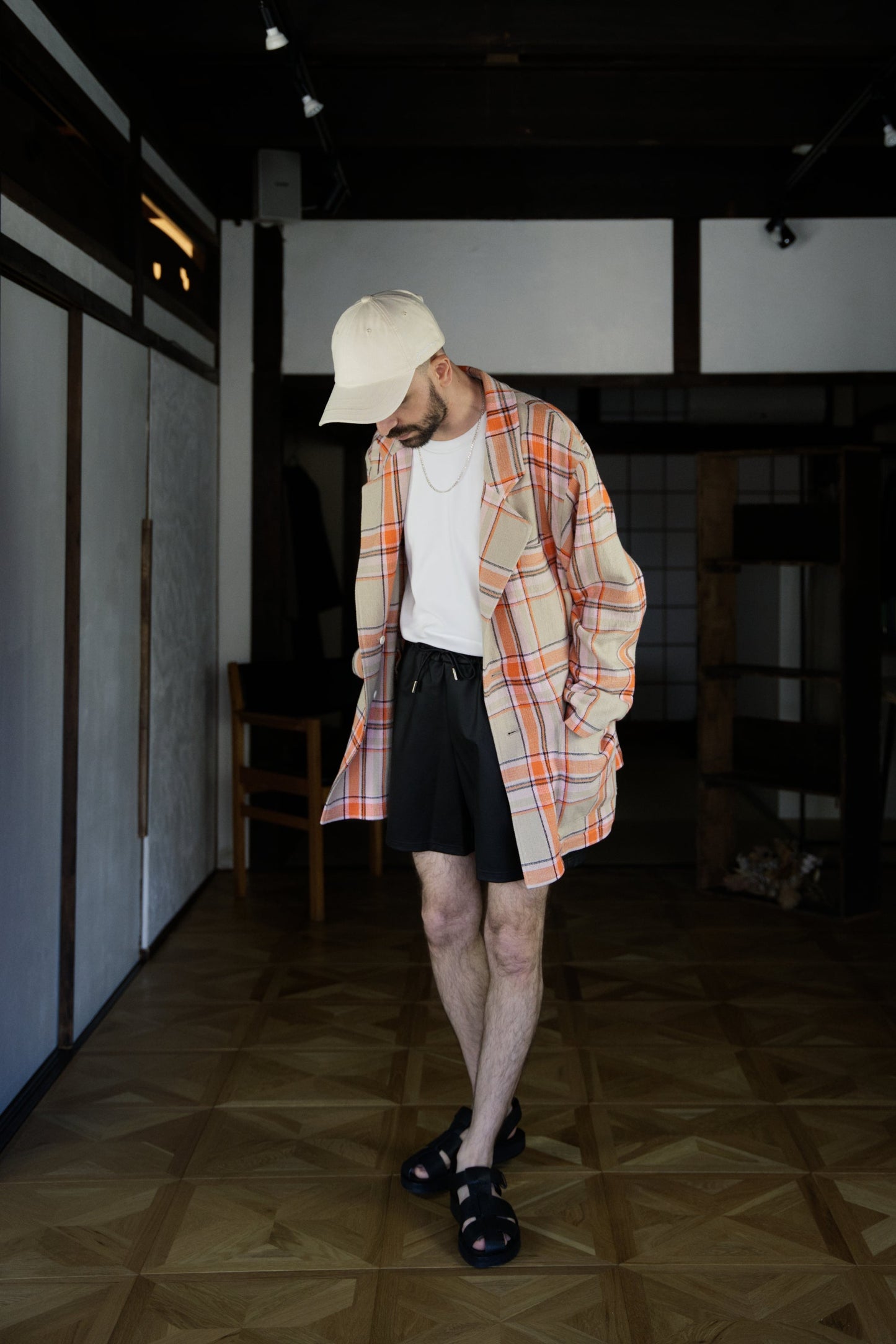 Checked Single-Breasted Boxy Blazer with ALAYA