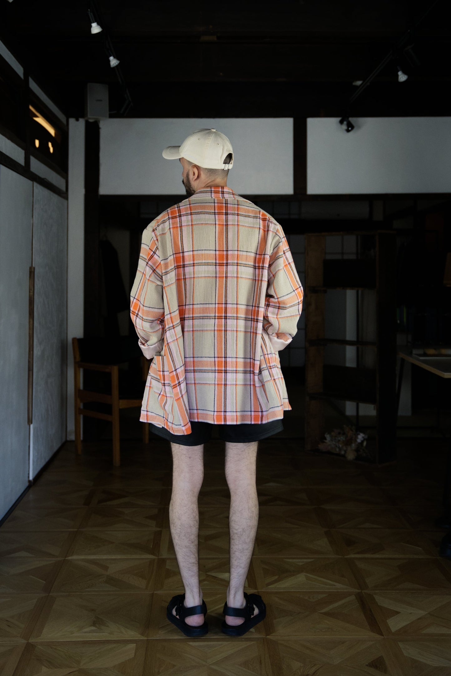 Checked Single-Breasted Boxy Blazer with ALAYA