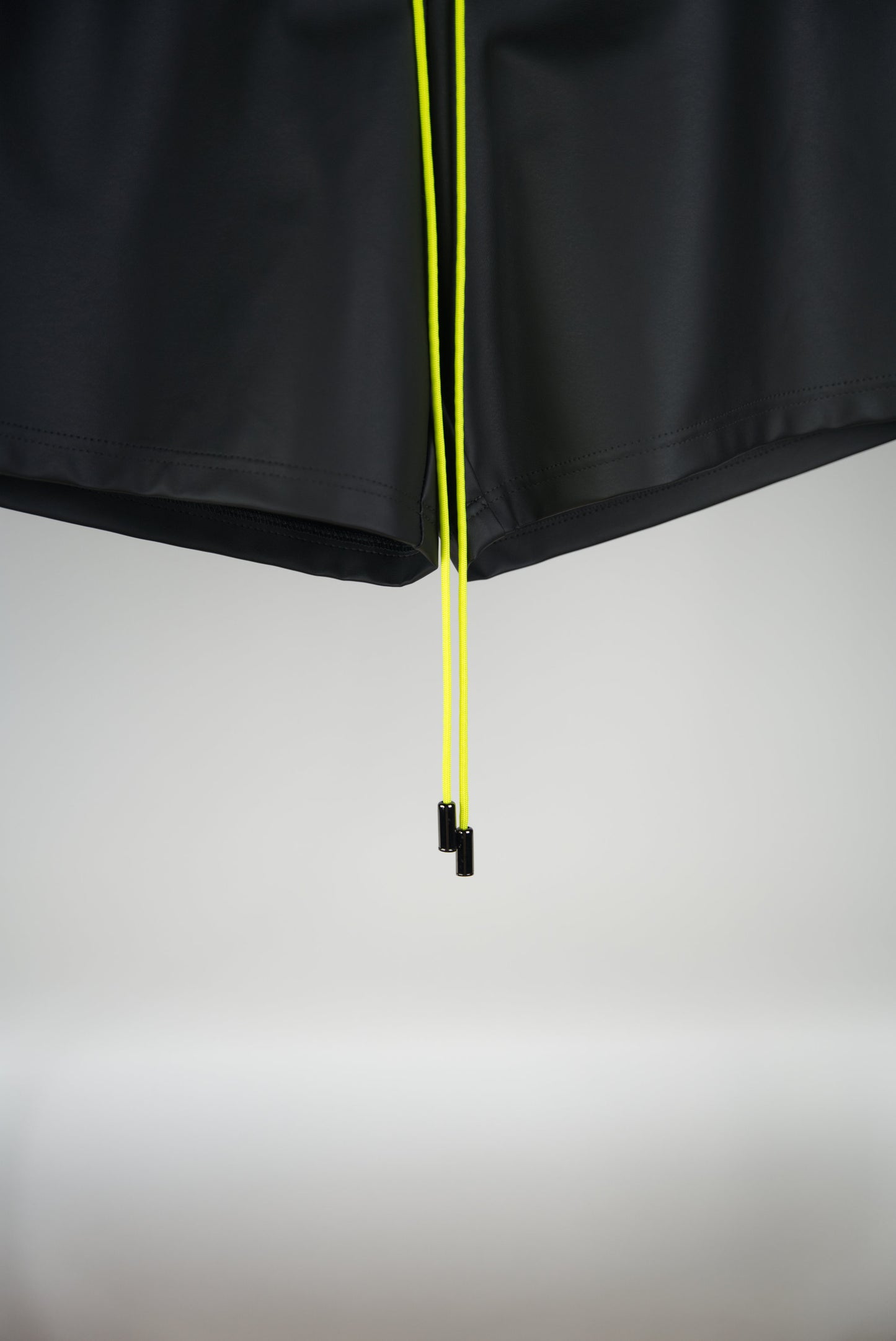 neon yellow paracords on the hand-stitched scene cactus leather shorts