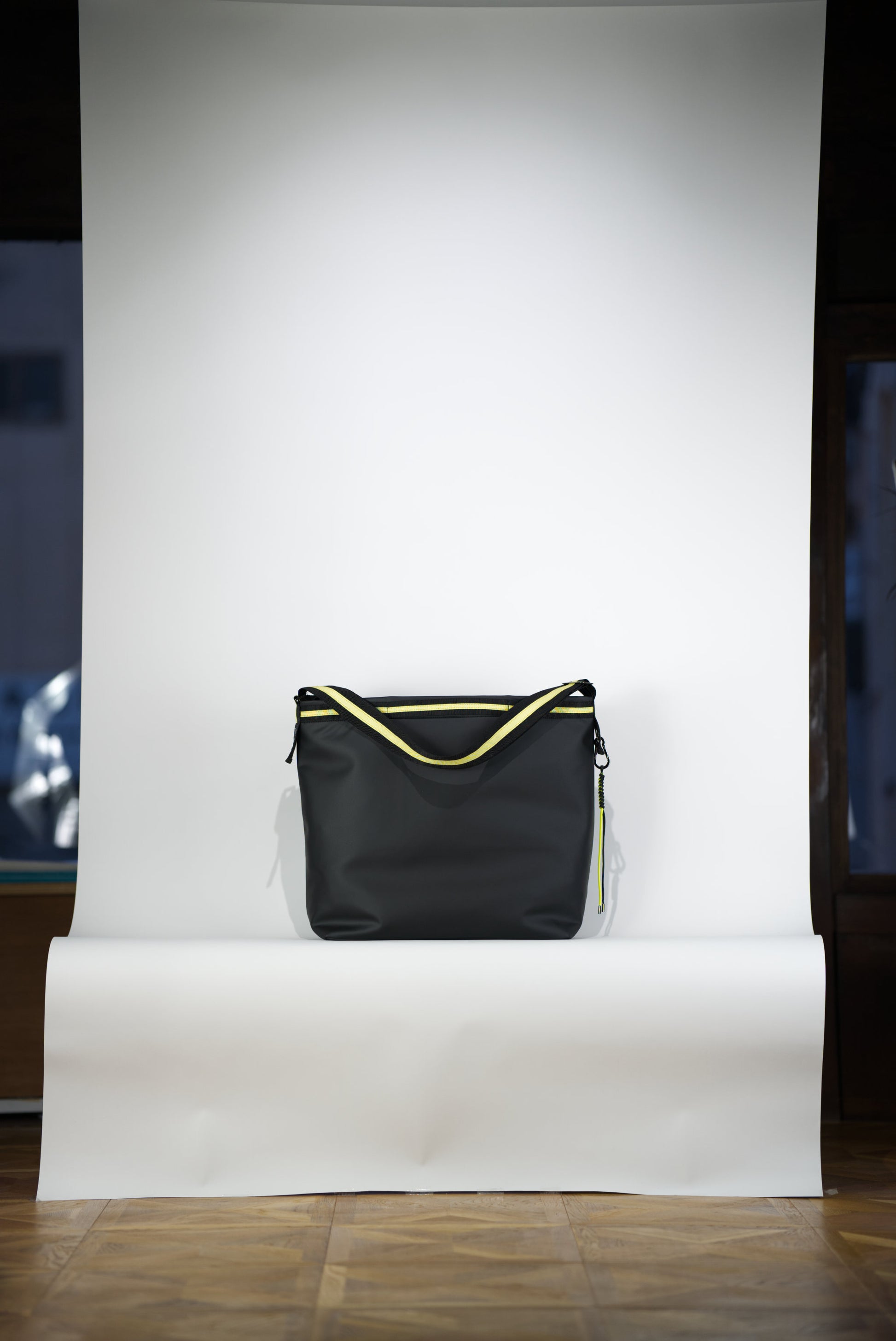 Large Helmet Bag in Cactus Leather in yellow
