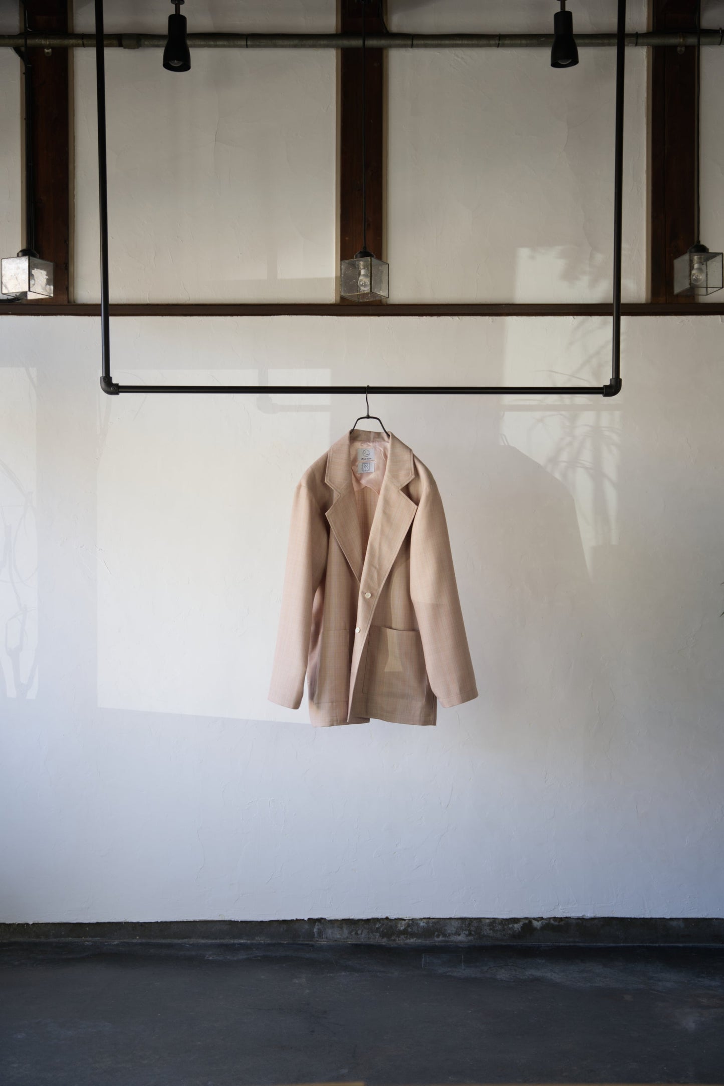 Orange Beige Single-Breasted Boxy Blazer with ALAYA