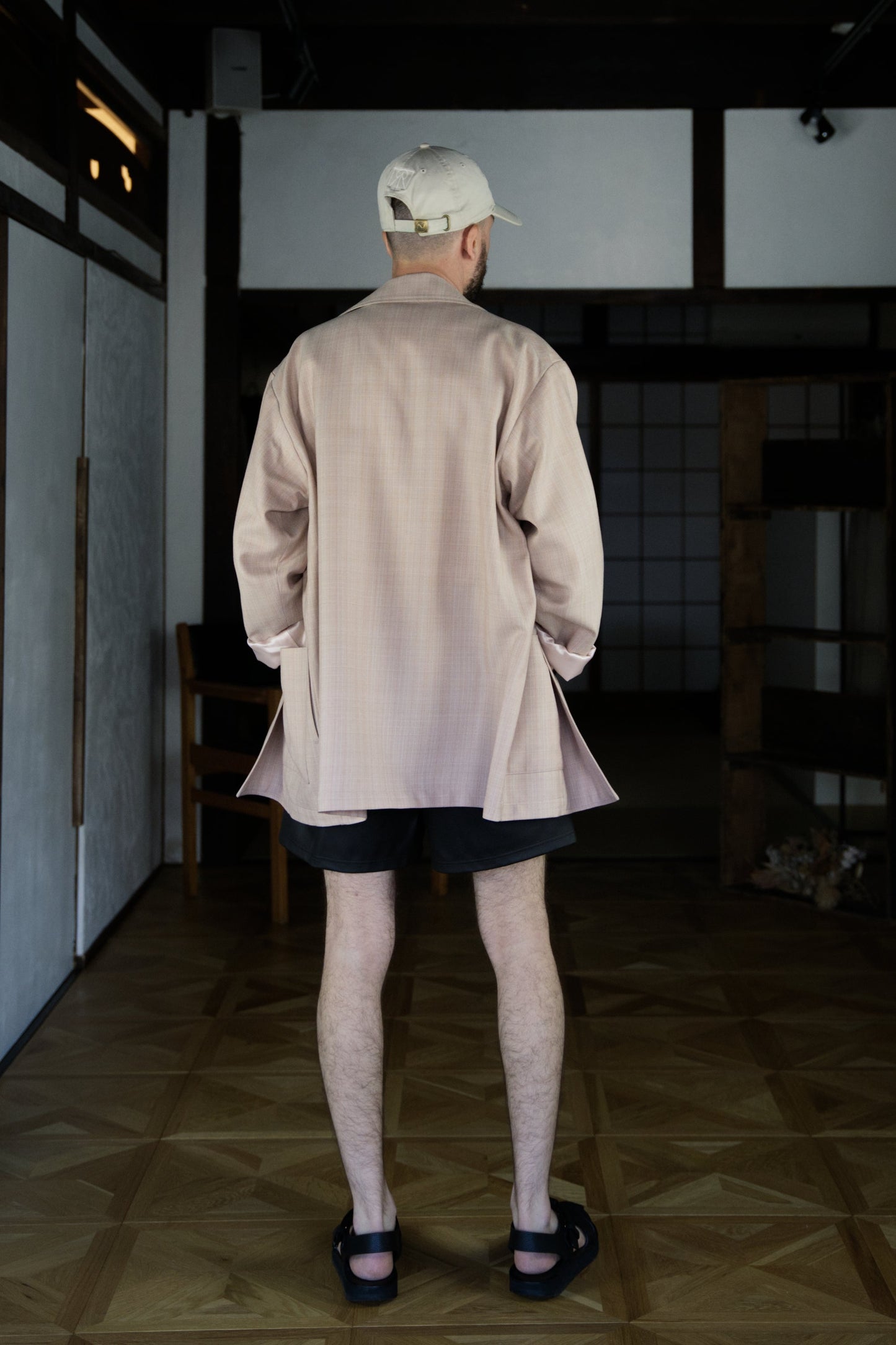 Orange Beige Single-Breasted Boxy Blazer with ALAYA