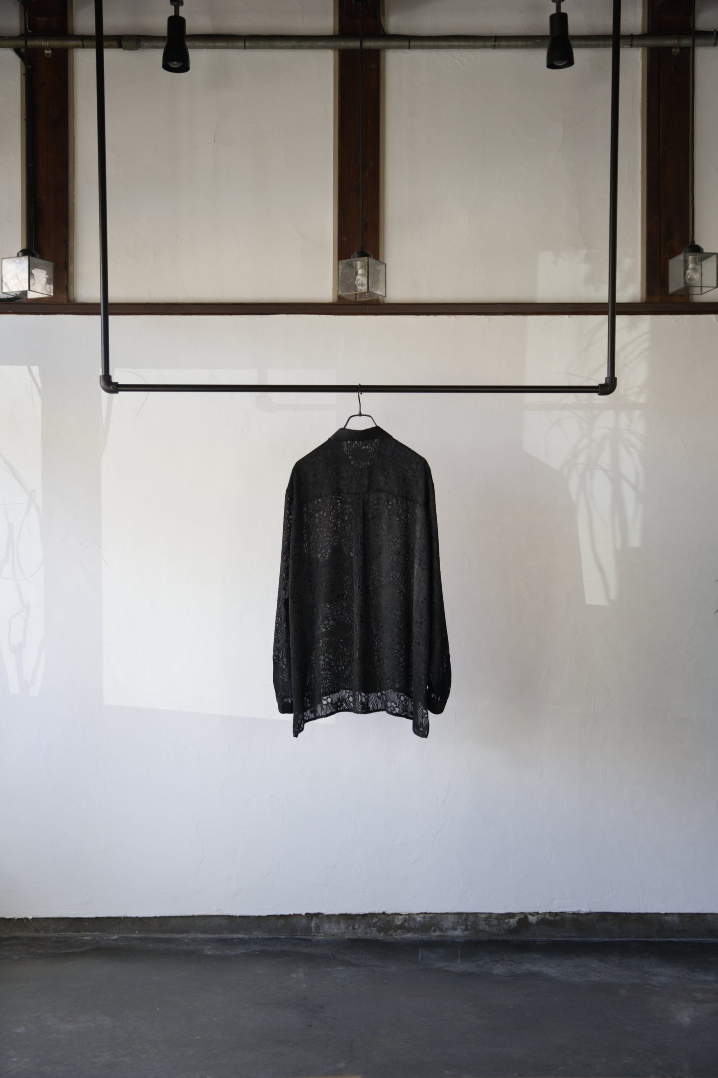Silk & Rayon Boxy Long-Sleeve Shirt