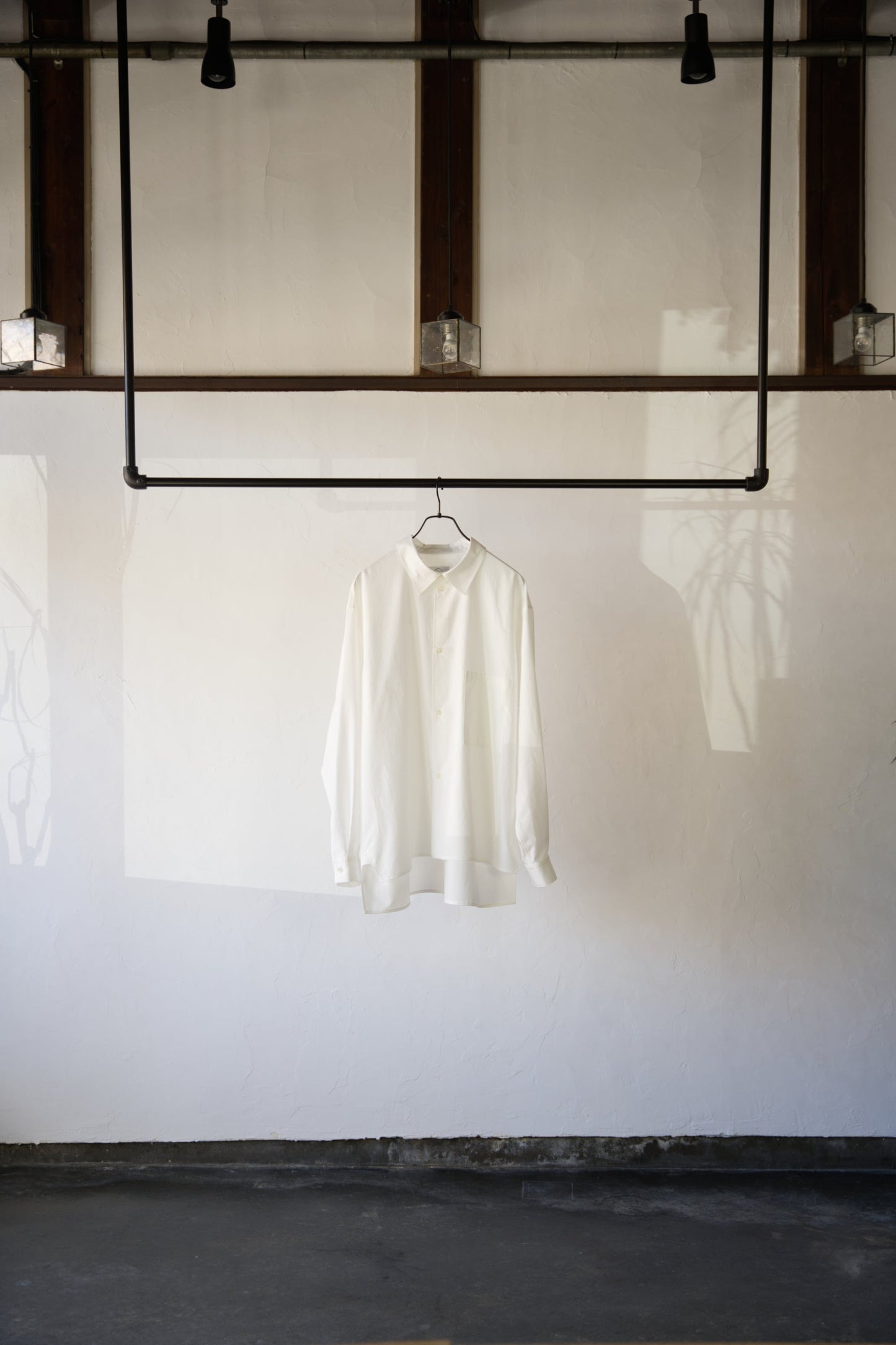 White Boxy Long-Sleeve Shirt