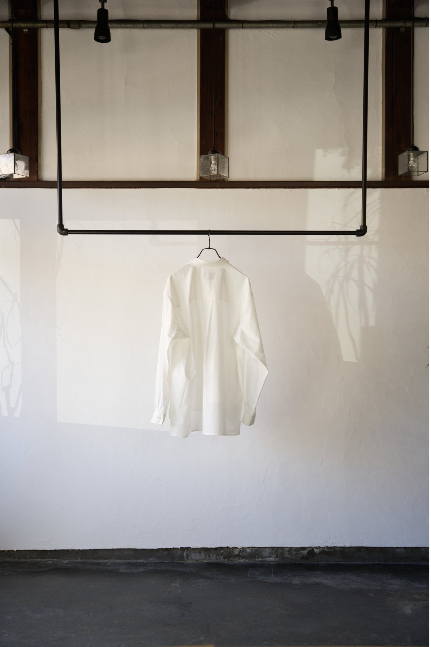 White Boxy Long-Sleeve Shirt
