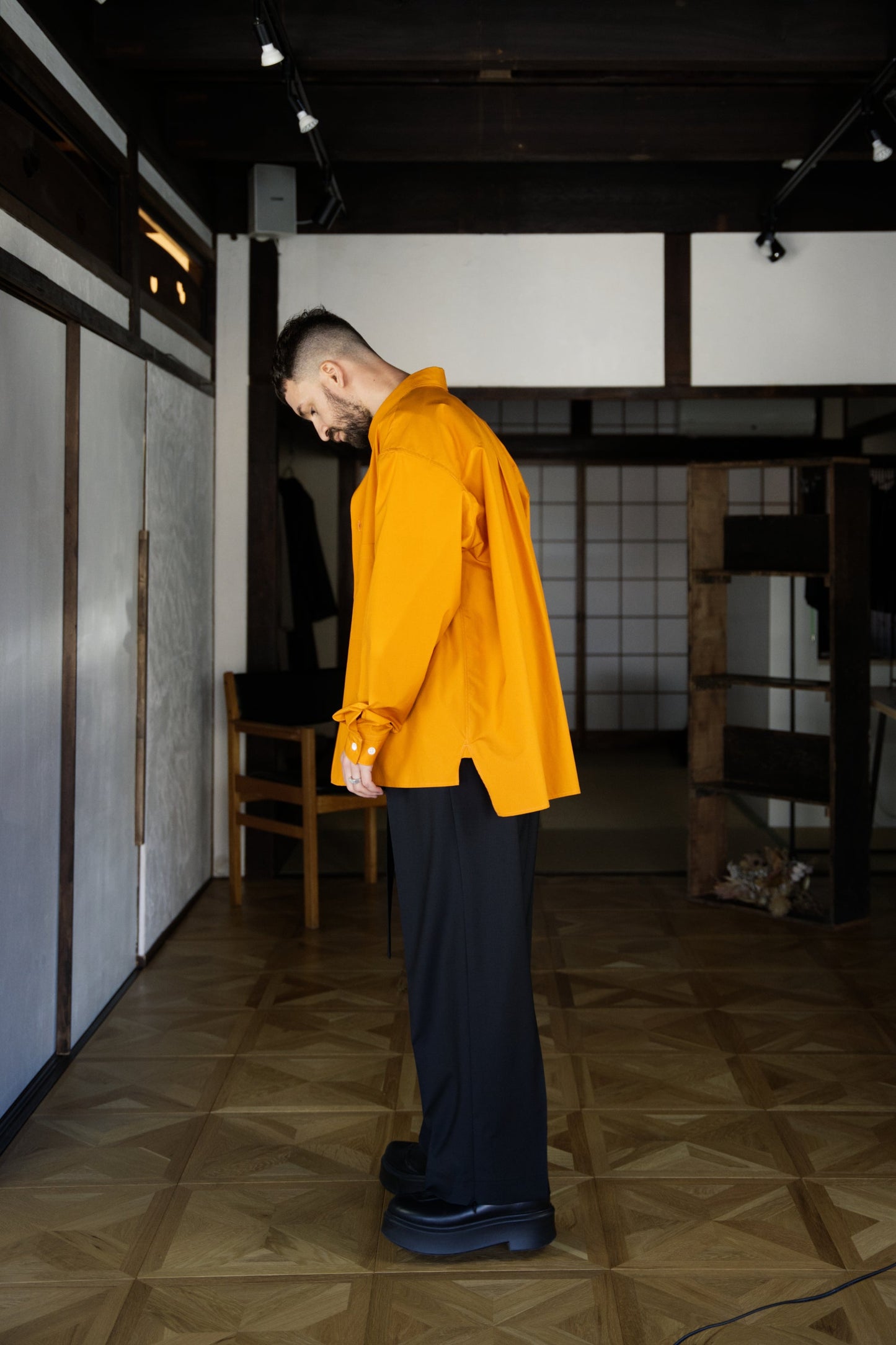Orange Boxy Long-Sleeve Shirt