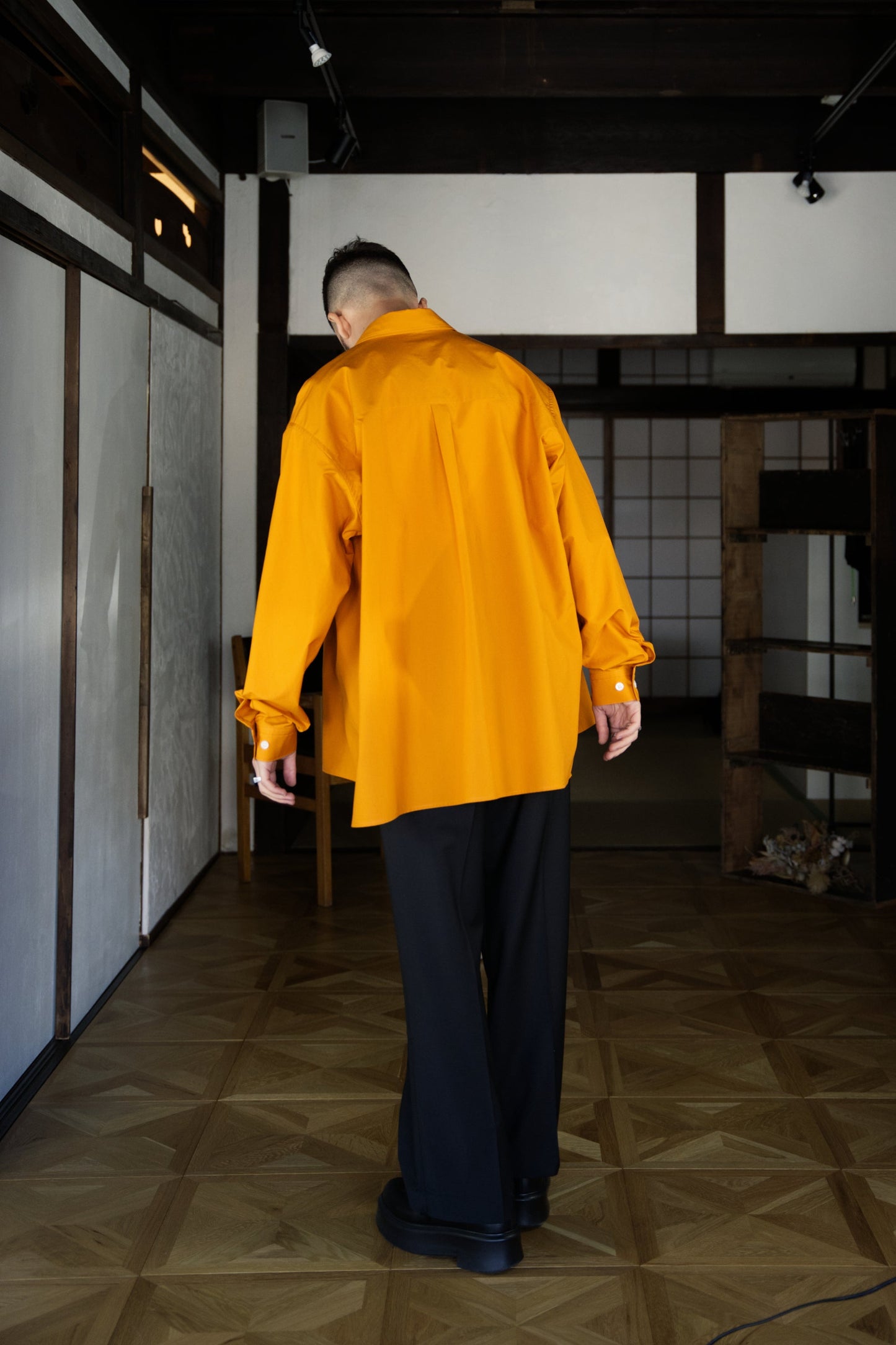 Orange Boxy Long-Sleeve Shirt