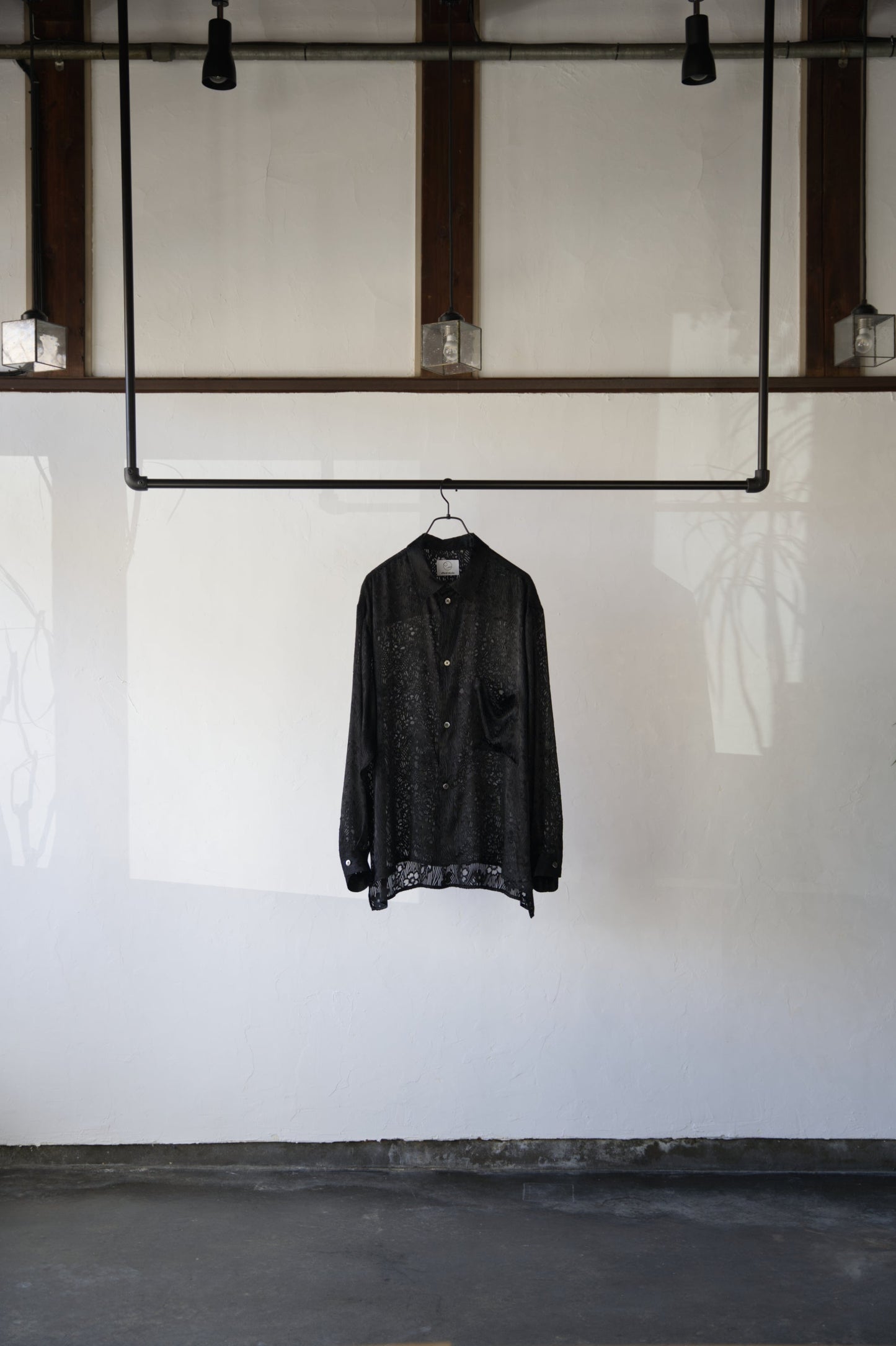 Silk & Rayon Boxy Long-Sleeve Shirt