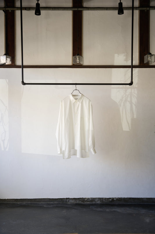 White Boxy Long-Sleeve Shirt